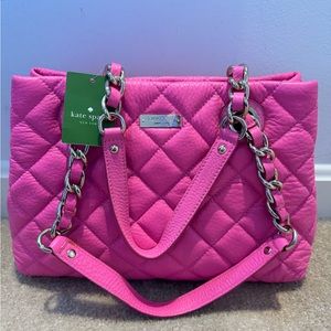 Kate Spade Leather Bag- small maryanne- gold coast bright- neonpink